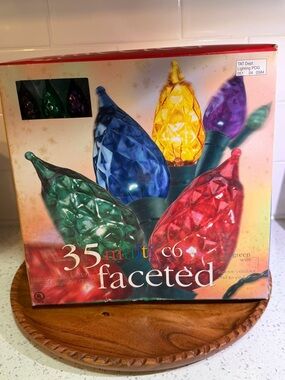 Vintage Christmas Faceted C6 35-Light Multicolor String Lights